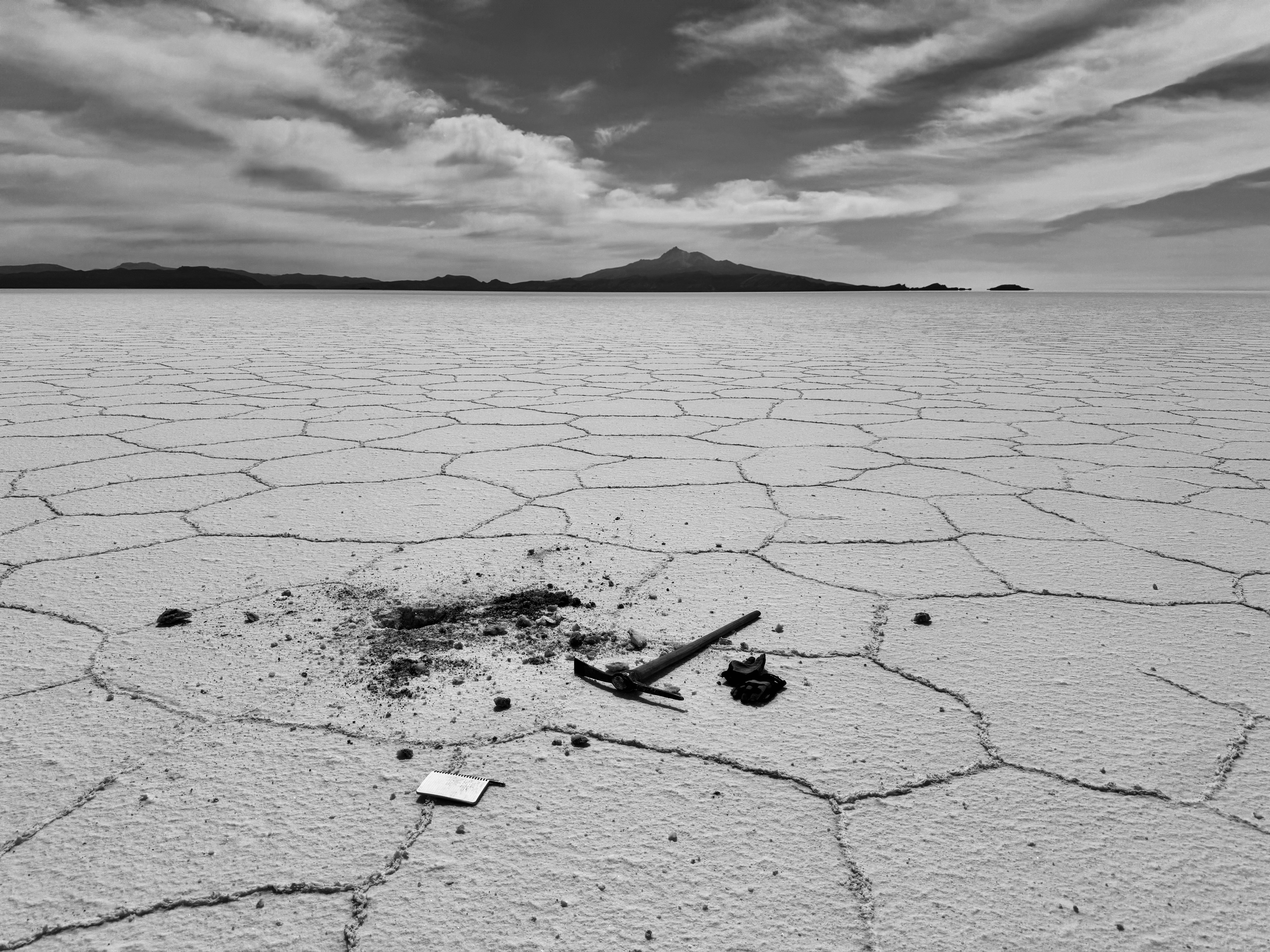 Evaporation ponds at Salar de Uyuni